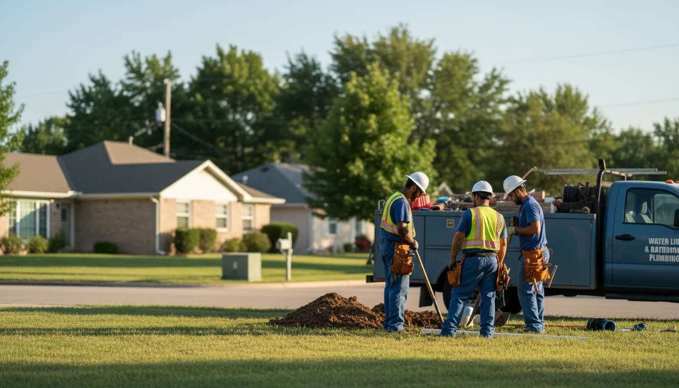 Residential water line and bathroom plumbing service in Russells Point, OH